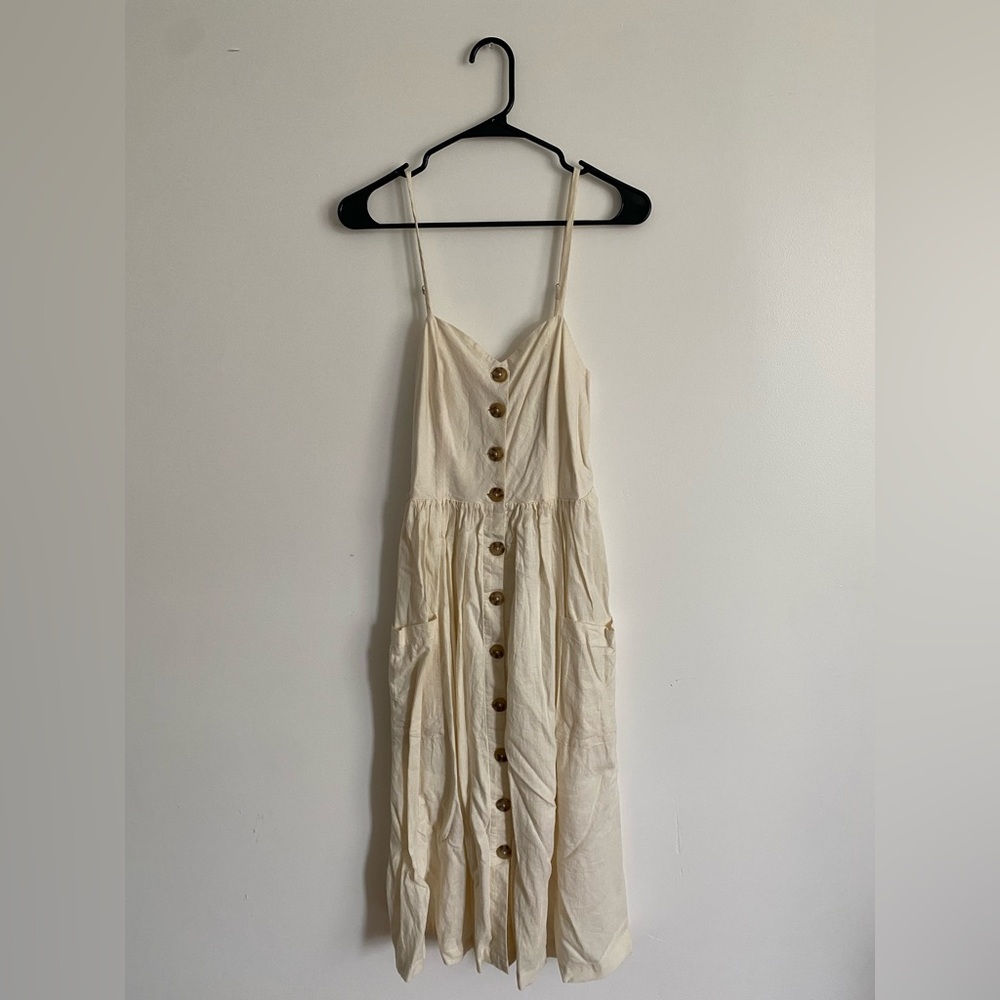 Urban Outfitters Emilia Linen Button-Down Midi Dress
